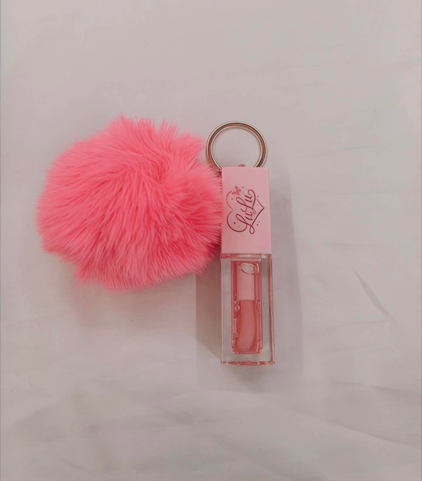 Pom Pom Keychain Lip Gloss